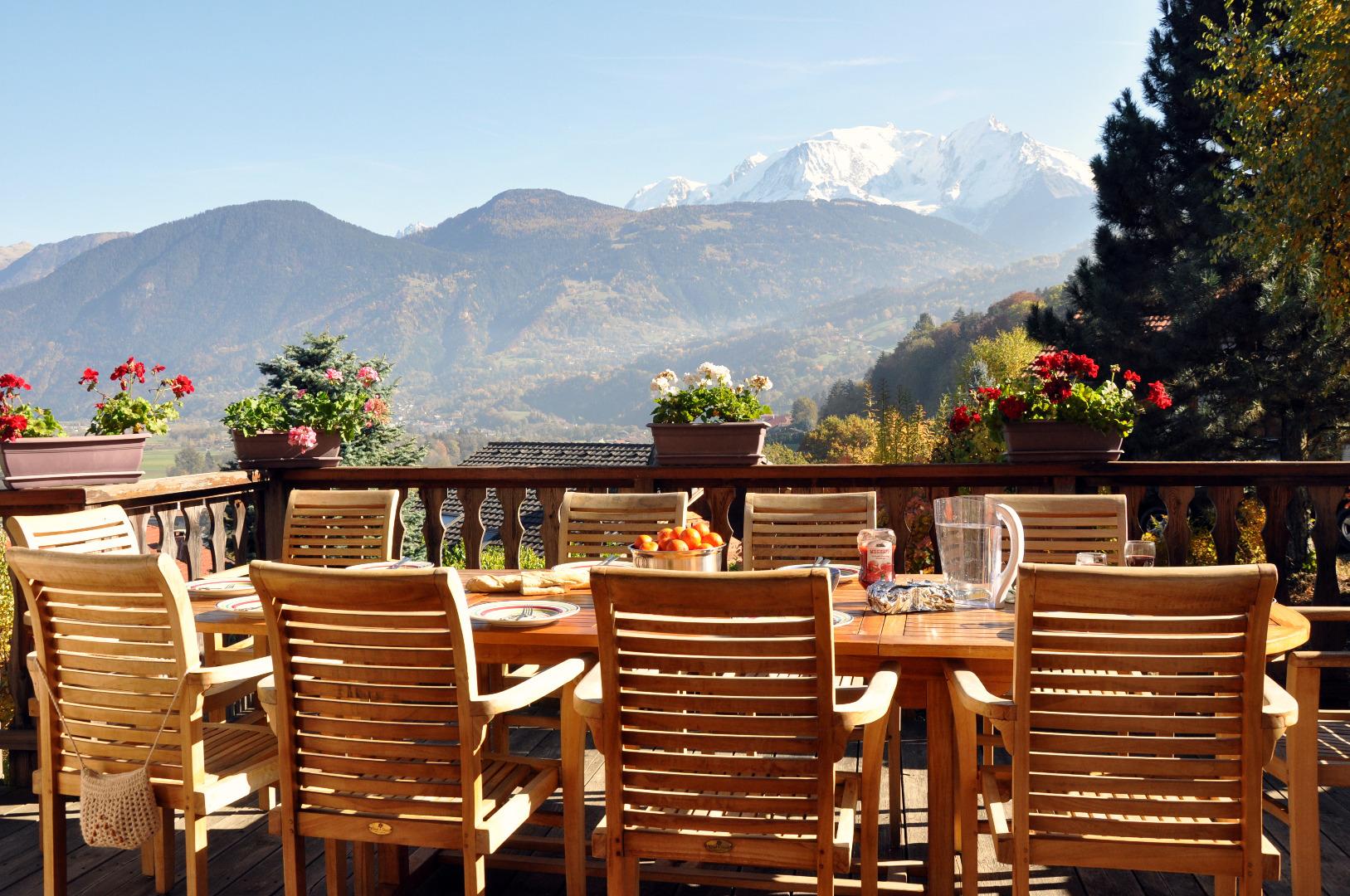 Terrasse face au Mont Blanc